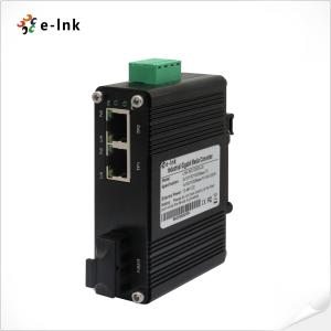 Mini Industrial 1-Port 100Base-FX to 2-Port 10/100Base-T 90W PoE++ Media