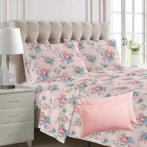 100% Polyester Print Microfiber Fabric Bedding Sheet Set for Queen and King Size