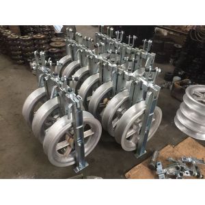 Wholesale Aluminum Sheave Stringing Pulley Block with Corrosion Resistant Galvanized Surface and High Load Capacity for Power Line Construction from china suppliers