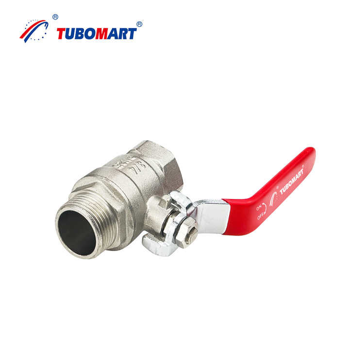 China TUBOMART OEM DN25 Disassemble Female to Male Brass Ball Valve with Butterfly Handle Underfloor Heating System on sale