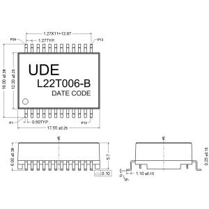 UDE L22T006-B Single Port Transformer Modules 2.5G Base - T LAN Filter PoE 30