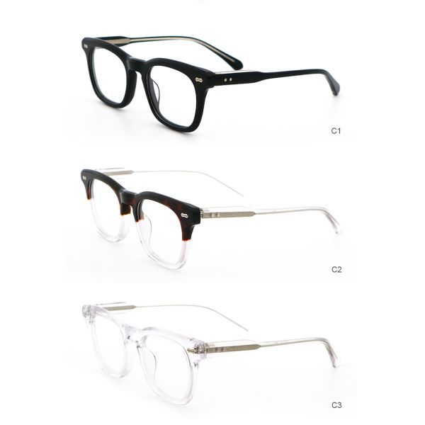 Square Acetate Rectangular Glasses Classic Retro Artisanal Personality Thick