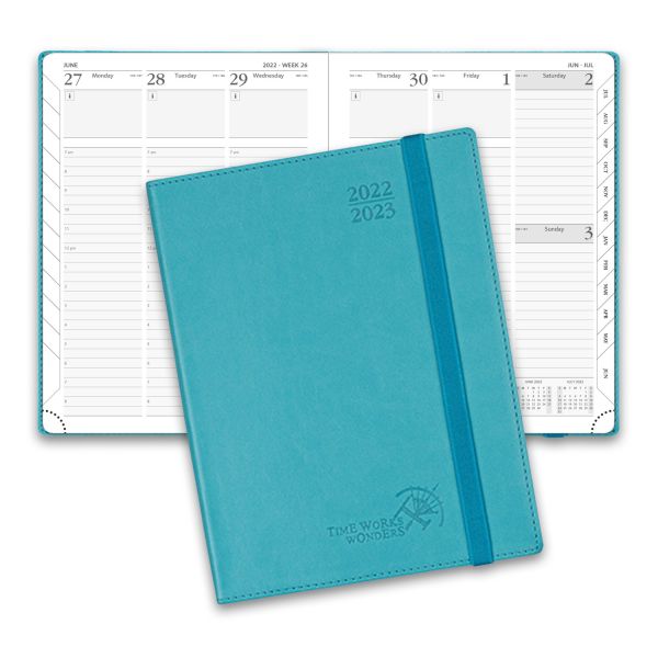Quality A5 Size Turquoise Medium Academic Planner Customization Support for sale