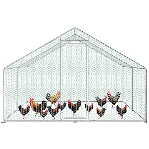 4m x 4m Steel Walk in Chicken Run Enclosure Rabbit Hutch Poultry Coop Duck House Chicken Cage
