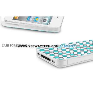 iphone 4S case -42403 Hexagon Mesh Back Hard Case Cover For iPhone 4 - White