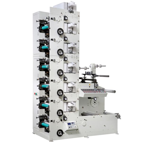 Gun Label Flexo Graphic Printing Machine 6 color with slitting function
