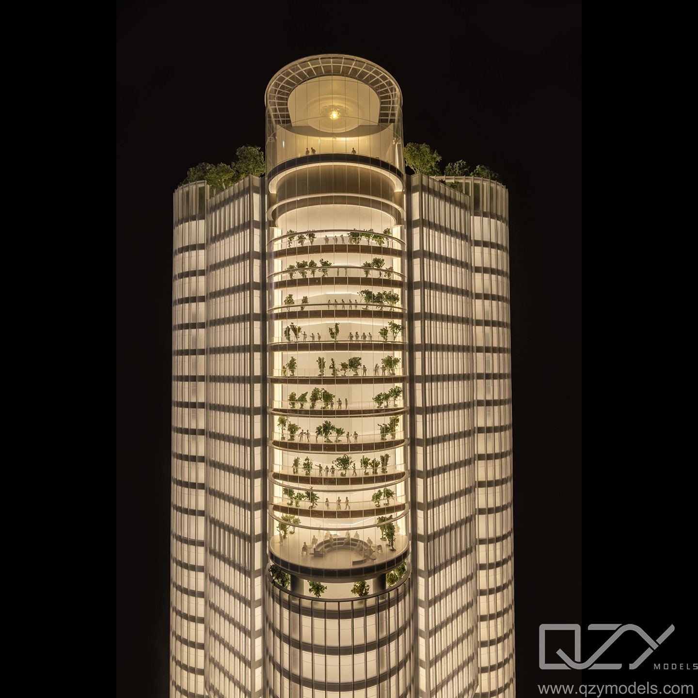 Custom Crafted 1:200 Scale Miniature Building Models with Laser Cutting for China Resources Snow Beer Global Headquarters
