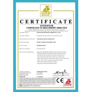 Shaanxi Nick Machiney Equipment Co.,Ltd Certifications