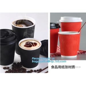 Custom Disposable Striped Paper Cup Ripple Wall Paper Coffee Cups,Printed