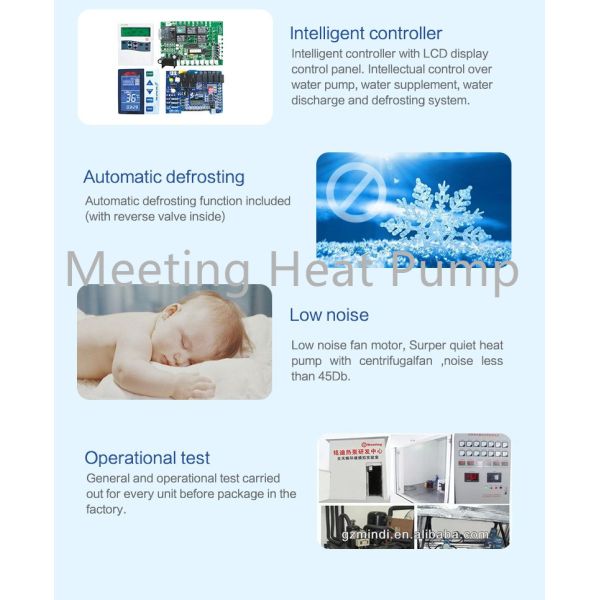 Meeting Air Source Heat Pump Ultra - Low Temperature EVI 12KW Solar Water Heater 220V Three - Way Valve