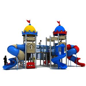 Color Plastic Kids Play Park Children Playground Slide With Swing Set Amusement