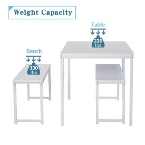 47.3" L 3 Piece Dining Room Table And Chair Set With Two Benches