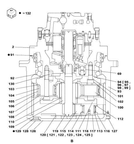 KBA10060 KBA1024 Travel Reduction Gear Fit For CX240B Excavator Power Drain System