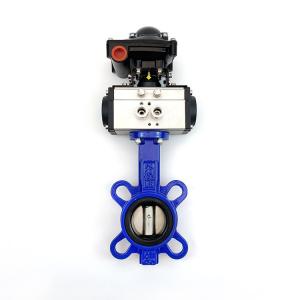 Pneumatic Actuated Water Butterfly Valves DN50-DN400 For Semi Lug Connection And
