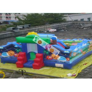 Commercial Inflatable Amusement Park / Zoo Jumping Castle 7x7m 0.55mm PVC