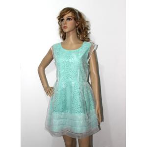 Round neck sleeveless ladies dresses with polyester S M L XL