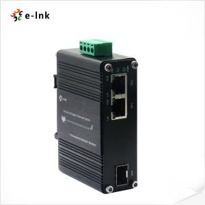 Mini Industrial PoE Media Converter Gigabit SFP Fiber 10/100/1000Mbps PoE 30W