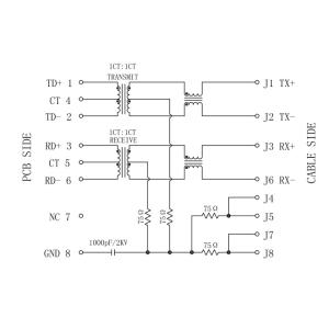 SI-60078-F 100Base-T Connector Rj45 Socket LPJ0011CNL 8 ways without LEDs