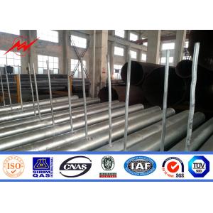 Hot Dip Galvanized 12m Tri Out Reach Power Line Pole With 2.5m Arm