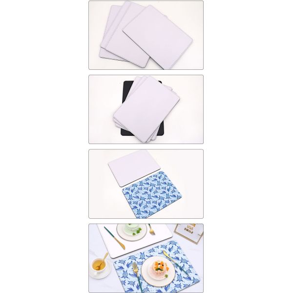 Custom Rectangular Pu Leather Sublimation Blank Placemat