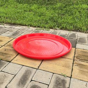 Red High Durability Circular Shape Feed Tray For Chicken