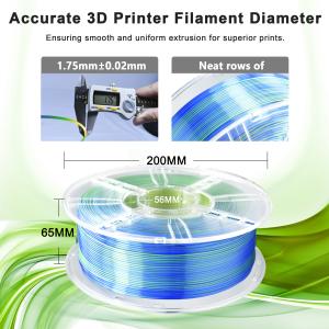 Toughness Enhanced Tri-Color Gold Green Blue 3D Printer PLA Silk Filament