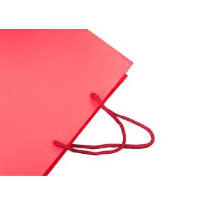 Red Foldable Beautiful Handmade Paper Bags Rope Handles Digital Printing