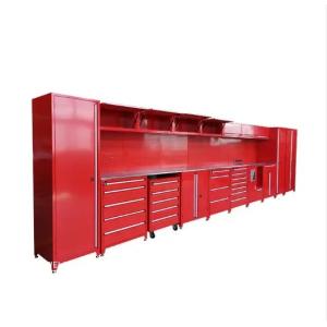 Wholesale Cold Rolled Steel Heavy Duty Garage Cabinet with Stainless Worktop and Silver Finish from china suppliers