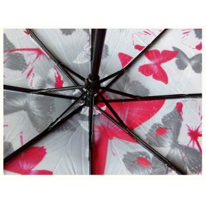 Manual Open Custom Travel Umbrellas Butterfly Flower Print Water Resistant