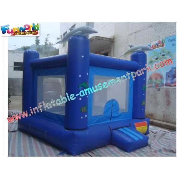 Small Dolphin Commercial Bouncy Castles , Inflatable Jumping House