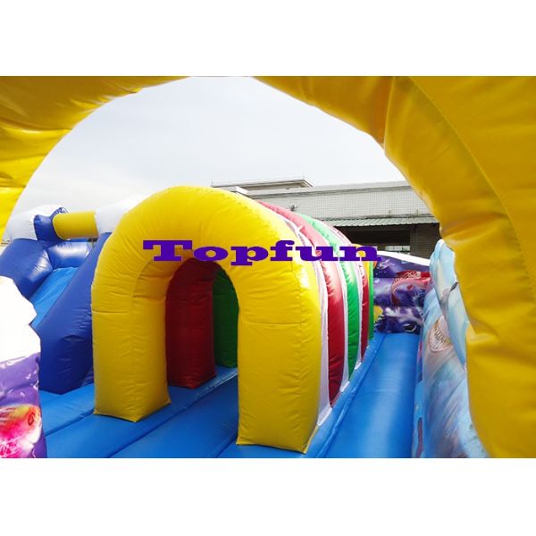 Custom Clown Themed Inflatable Playground For Slides And Jumpers , Soft Play