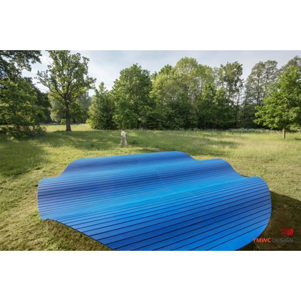 Art Seat Landscape Blue Cloud Sculpture Park Decorative Sculpture in Modernistic Style